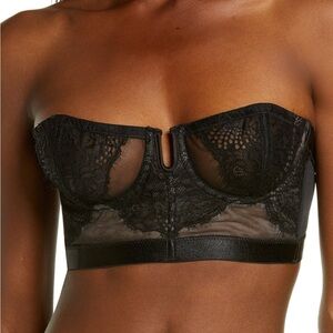 NWT Thistle and Spire Mirage Strapless Bustier Bra in Black